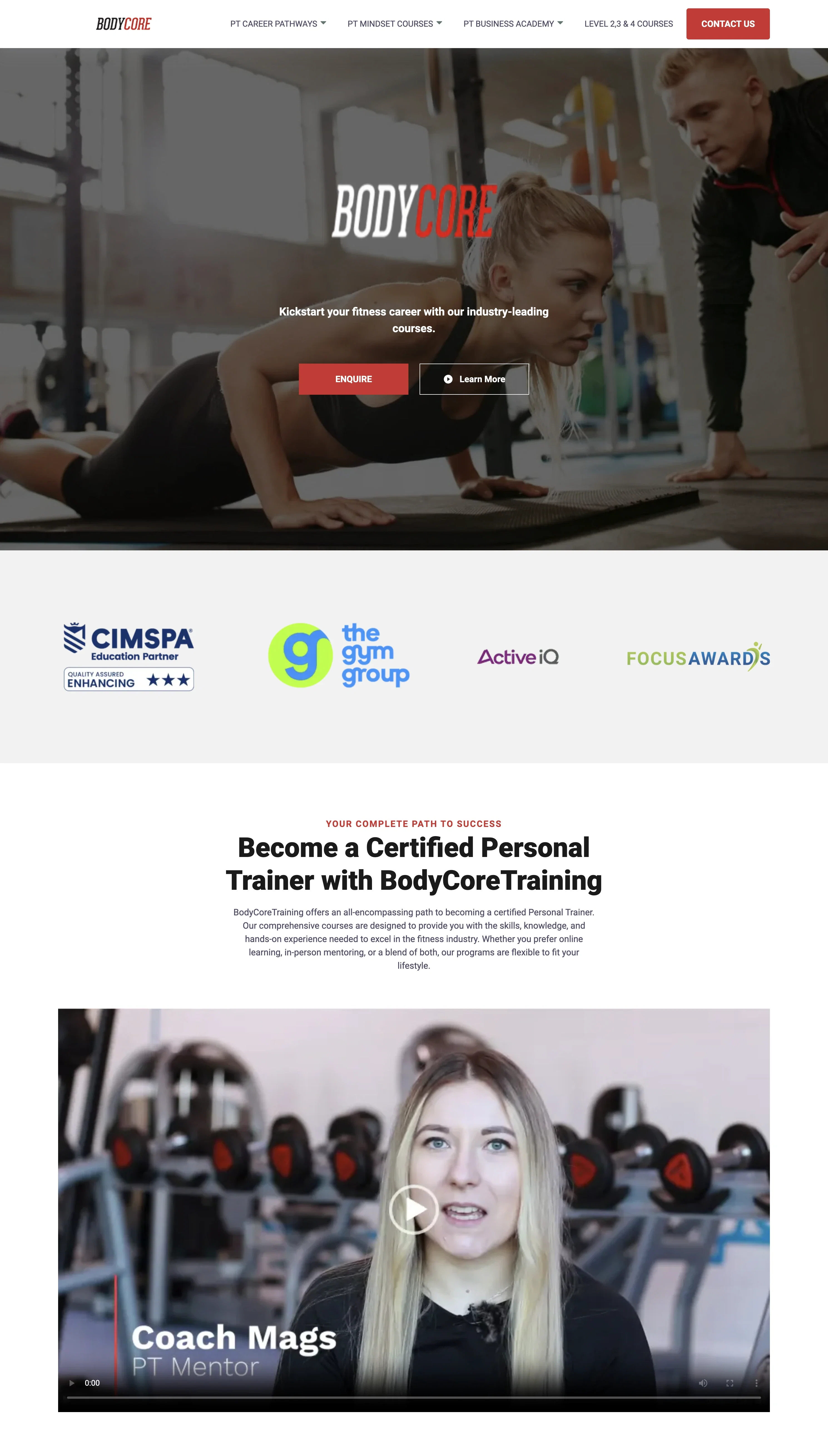 BodyCore website screenshot