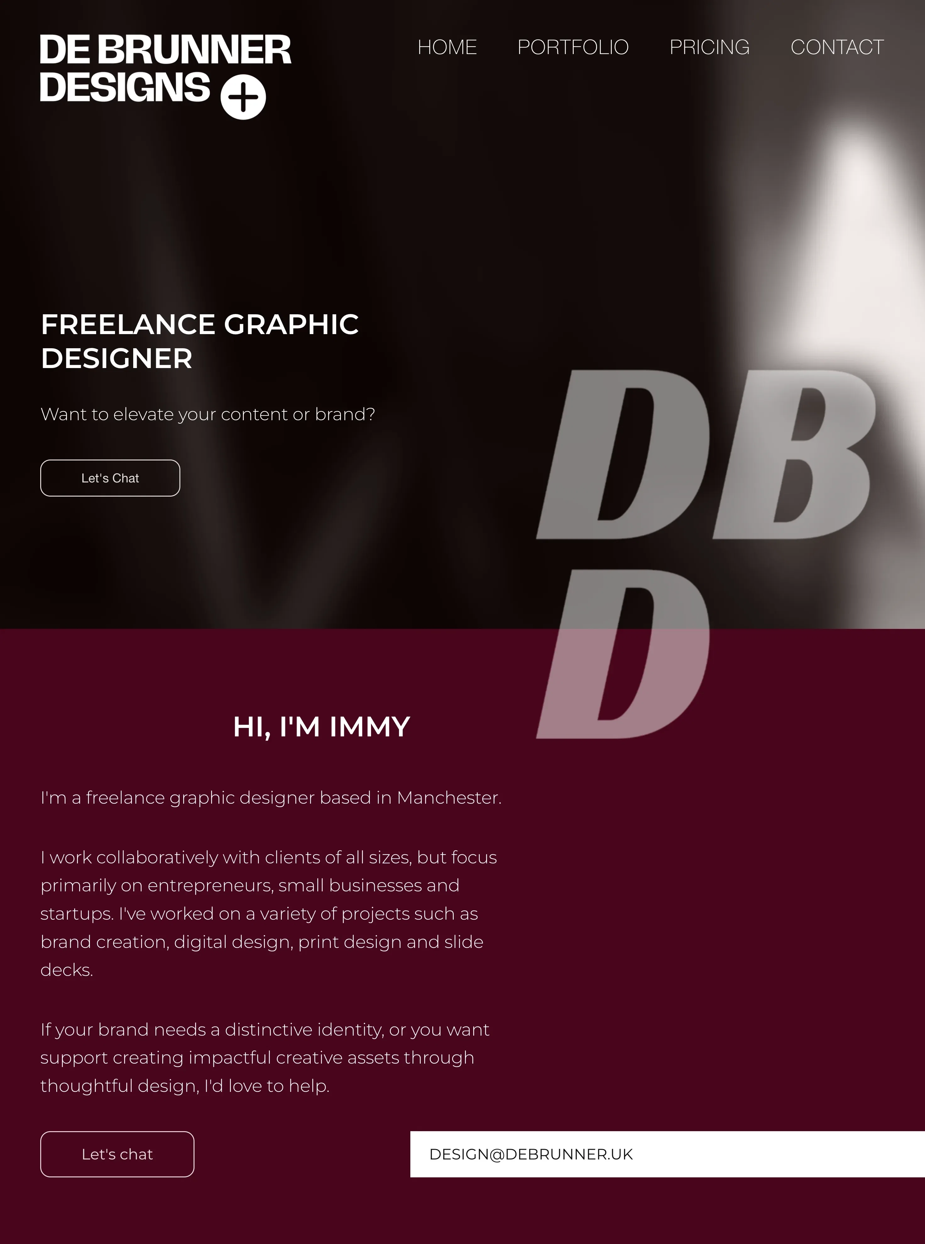 Debrunner Design website screenshot
